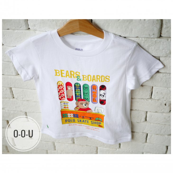 POLO RALPH LAUREN POLO BEAR KIDS COTTON JERSEY T-SHIRT