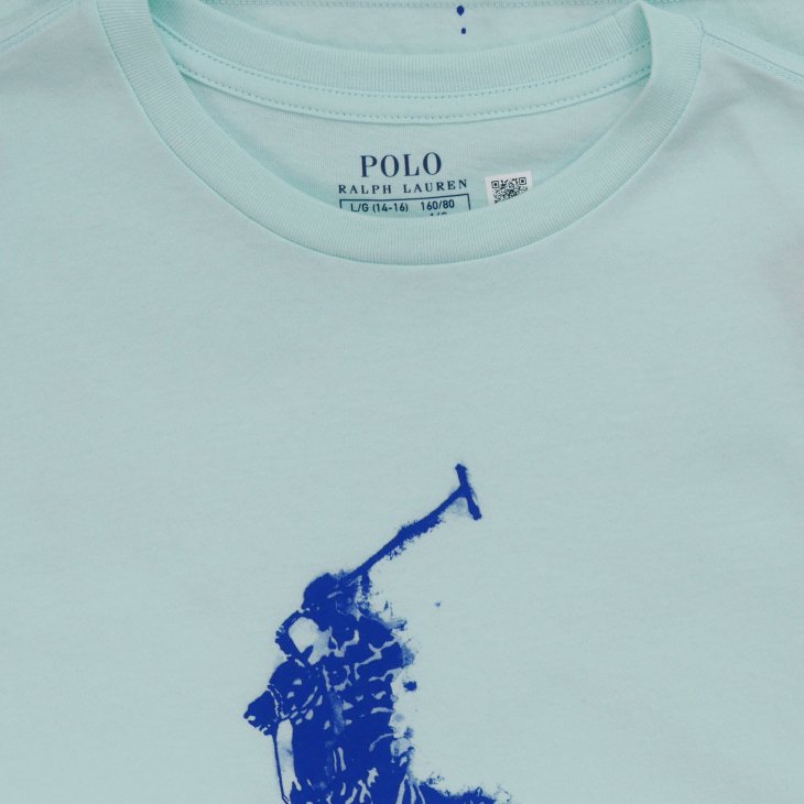POLO RALPH LAUREN BOYS BIG PONY PAINT-SPLATTER-PRINT COTTON TEE