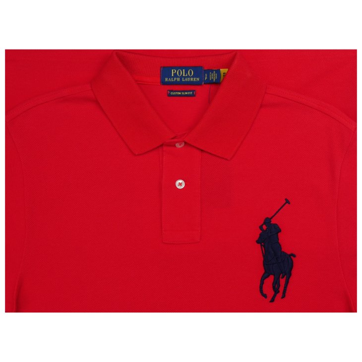 POLO RALPH LAUREN CUSTOM SLIM FIT BIG PONY MESH POLO SHIRT