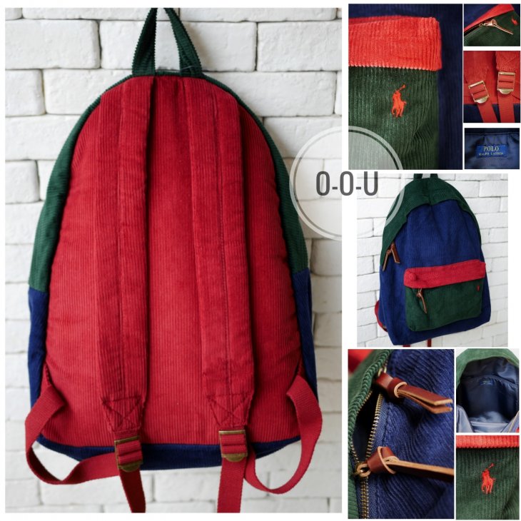 POLO RALPH LAUREN COLOR BLOCKED CORDUROY BACKPACK