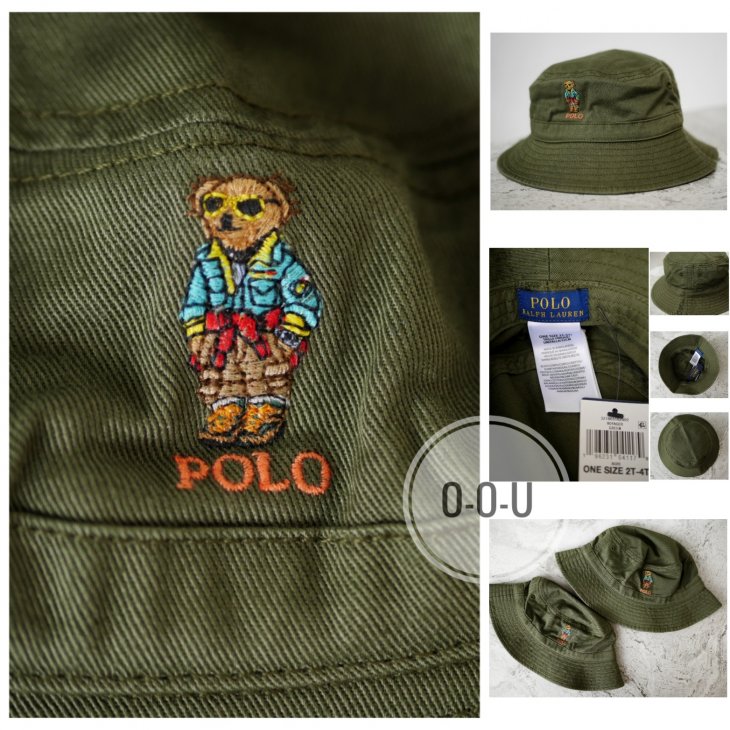 POLO RALPH LAUREN KIDS POLO BEAR COTTON TWILL BUCKET HAT