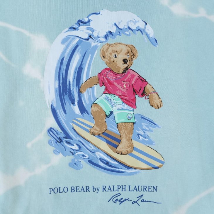 POLO RALPH LAUREN BOYS TIE-DYE POLO BEAR COTTON T-SHIRT