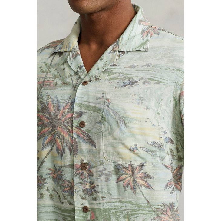 POLO RALPH LAUREN CLASSIC FIT TROPICAL-PRINT CAMP SHIRT