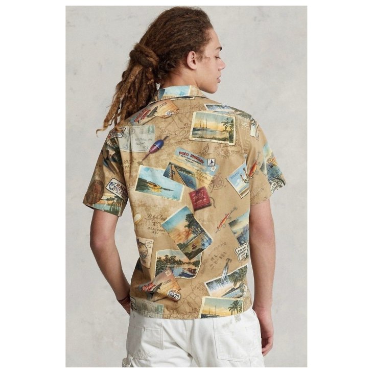 POLO RALPH LAUREN CLASSIC FIT POSTCARD PRINT CHINO SHIRT