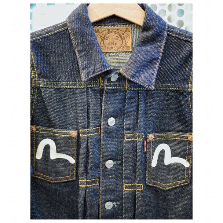 EVISU KIDS KAMON PRINT DENIM JACKET