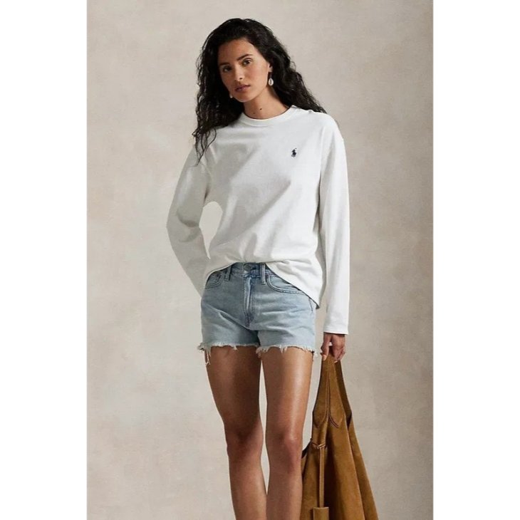 POLO RALPH LAUREN WOMEN DESTROYED-HEM DENIM SHORT