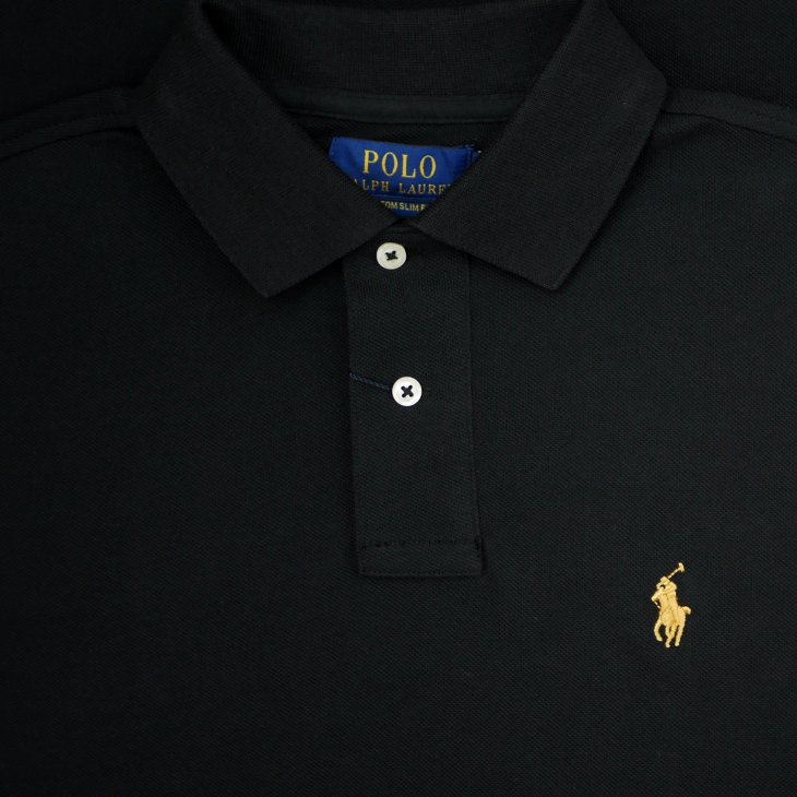 POLO RALPH LAUREN CUSTOM SLIM FIT PLAID TRIM MESH POLO SHIRT