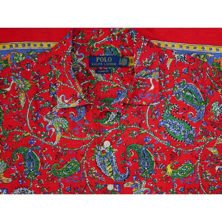 POLO RALPH LAUREN CLASSIC FIT PAISLEY LINEN CAMP SHIRT