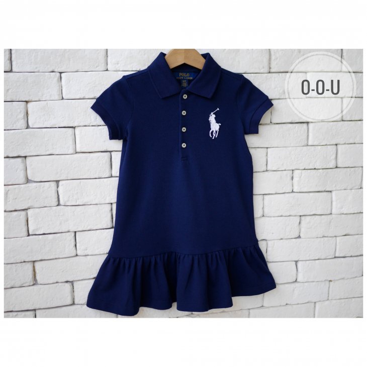 POLO RALPH LAUREN KIDS BIG PONY COTTON MESH POLO DRESS