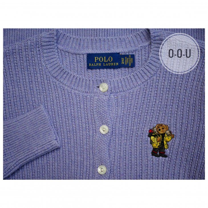 POLO RALPH LAUREN KIDS POLO BEAR COTTON CARDIGAN