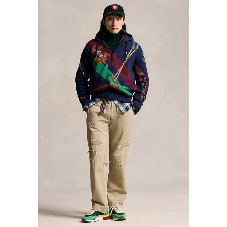 POLO RALPH LAUREN EQUESTRIAN FLEECE FULL ZIP HOODIE