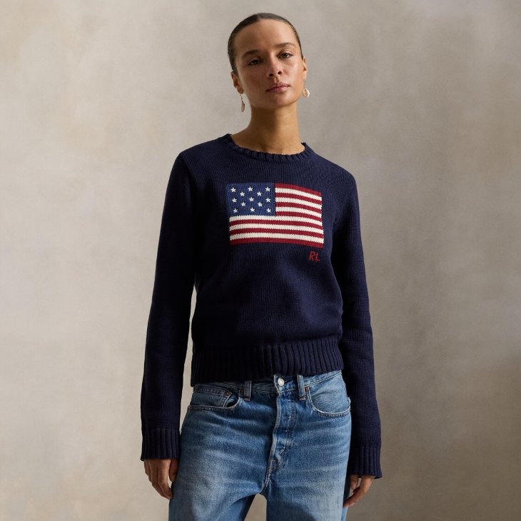 POLO RALPH LAUREN WOMEN THE ICONIC FLAG SWEATER