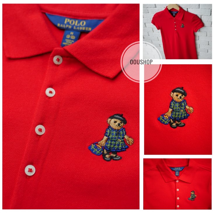 POLO RALPH LAUREN POLO BEAR GIRLS STRETCH MESH POLO DRESS