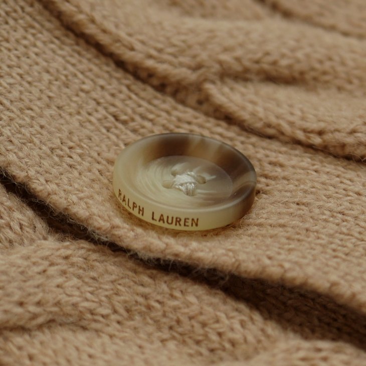 POLO RALPH LAUREN CABLE-KNIT WOOL-CASHMERE CARDIGAN