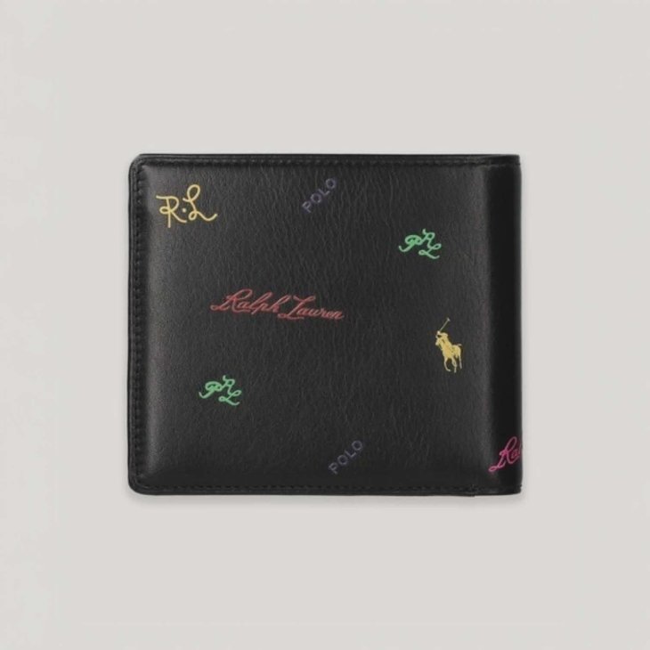 POLO RALPH LAUREN MULTICOLOR LOGO LEATHER WALLET