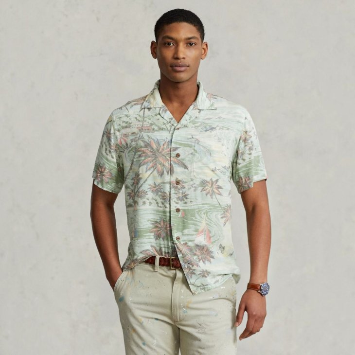 POLO RALPH LAUREN CLASSIC FIT TROPICAL-PRINT CAMP SHIRT