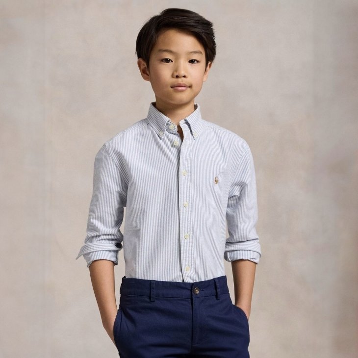 POLO RALPH LAUREN BOYS STRIPED COTTON OXFORD SHIRT