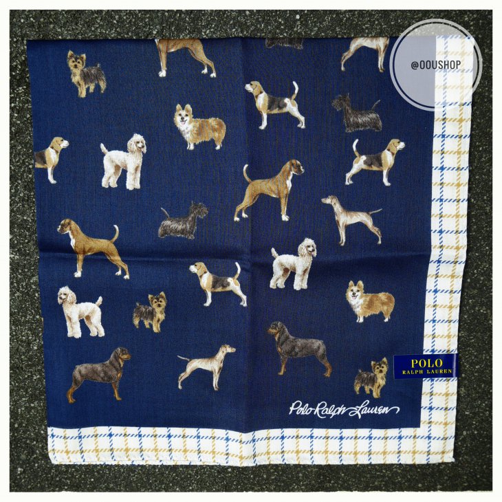 POLO RALPH LAUREN DOG HANDKERCHIEF POCKET SQUARE
