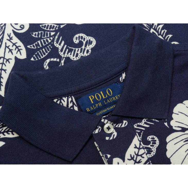 POLO RALPH LAUREN HIBISCUS-PRINT MESH POLO SHIRT