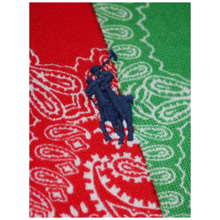 POLO RALPH LAUREN PATCHWORK PRINT SPA TERRY HOODIE