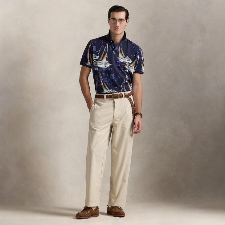 POLO RALPH LAUREN CLASSIC FIT NAUTICAL MESH POLO SHIRT