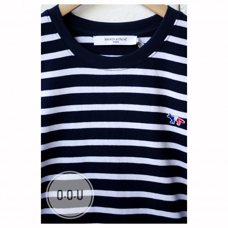 MAISON KITSUNE TRICOLOR FOX  PATCH MARIN TEE-SHIRT