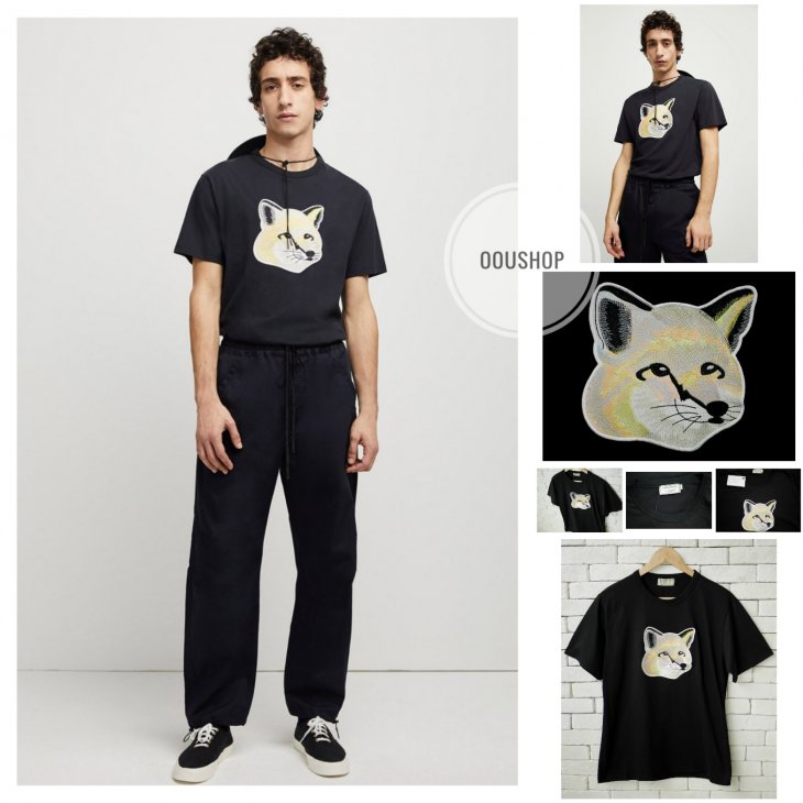 MAISON KITSUNE TEE-SHIRT PASTEL FOX HEAD EMBROIDERY