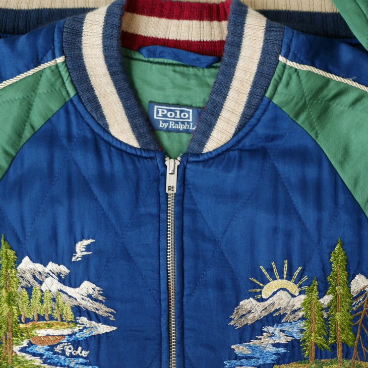 POLO RALPH LAUREN EMBROIDERED SATIN FLIGHT JACKET