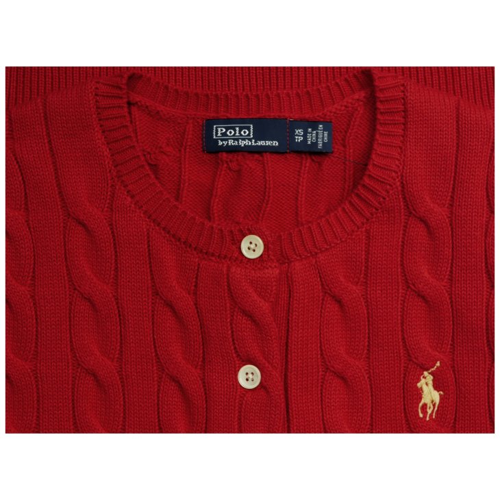 POLO RALPH LAUREN CABLE KNIT SHORT SLEEVE CARDIGAN