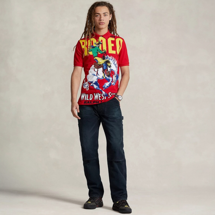 POLO RALPH LAUREN CLASSIC FIT MESH GRAPHIC POLO SHIRT