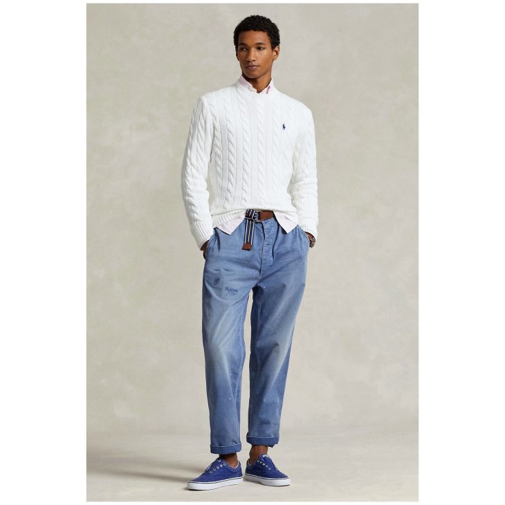 POLO RALPH LAUREN CABLE KNIT COTTON SWEATER