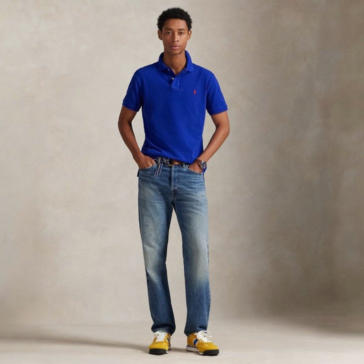 POLO RALPH LAUREN THE EARTH CUSTOM SLIM FIT POLO SHIRT