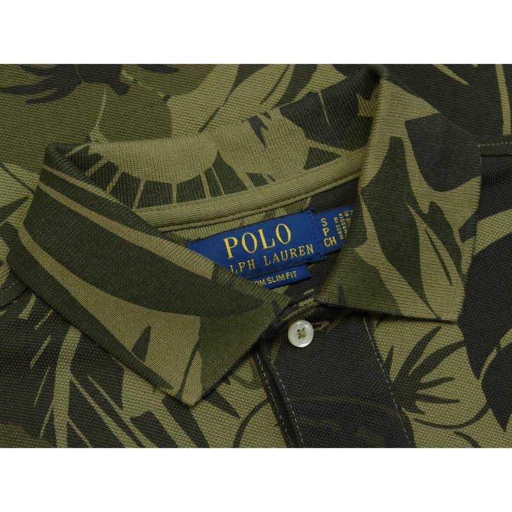 POLO RALPH LAUREN CUSTOM SLIM FIT PALM CAMO MESH POLO SHIRT