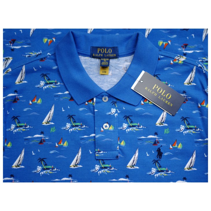 POLO RALPH LAUREN SAILBOAT COTTON MESH POLO SHIRT