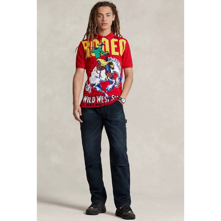 POLO RALPH LAUREN CLASSIC FIT MESH GRAPHIC POLO SHIRT