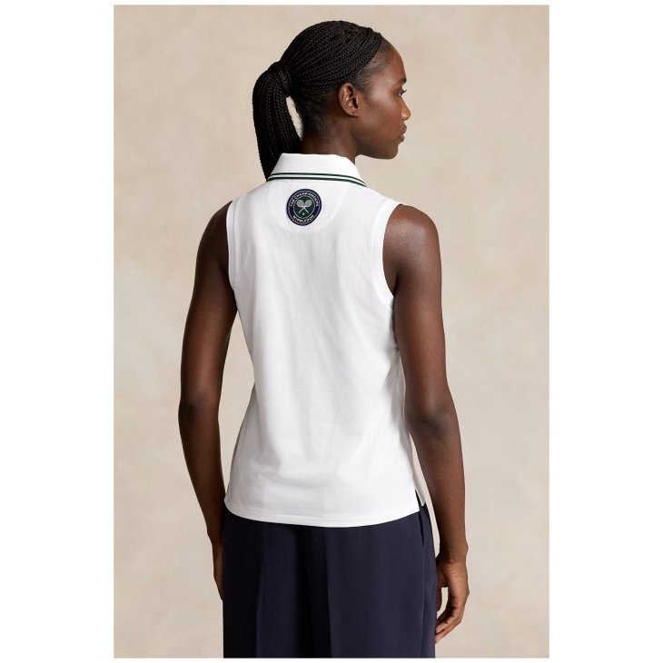POLO RALPH LAUREN WIMBLEDON PIQUE SLEEVELESS POLO SHIRT