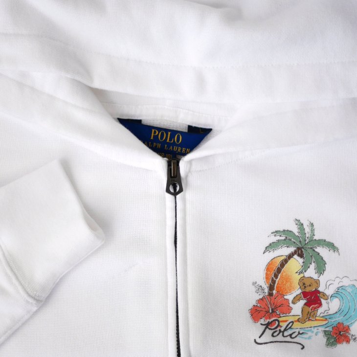 POLO RALPH LAUREN GIRLS POLO BEAR TERRY BOXY FULL ZIP HOODIE