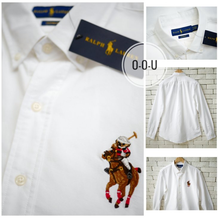 POLO RALPH LAUREN  CUSTOM FIT POLO BEAR OXFORD SHIRT