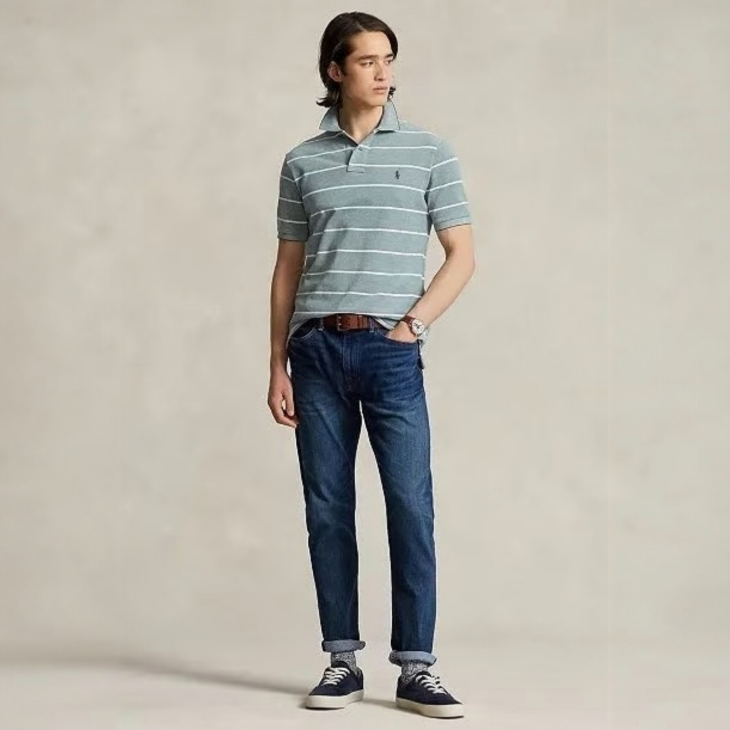 POLO RALPH LAUREN CLASSIC FIT STRIPED MESH POLO SHIRT