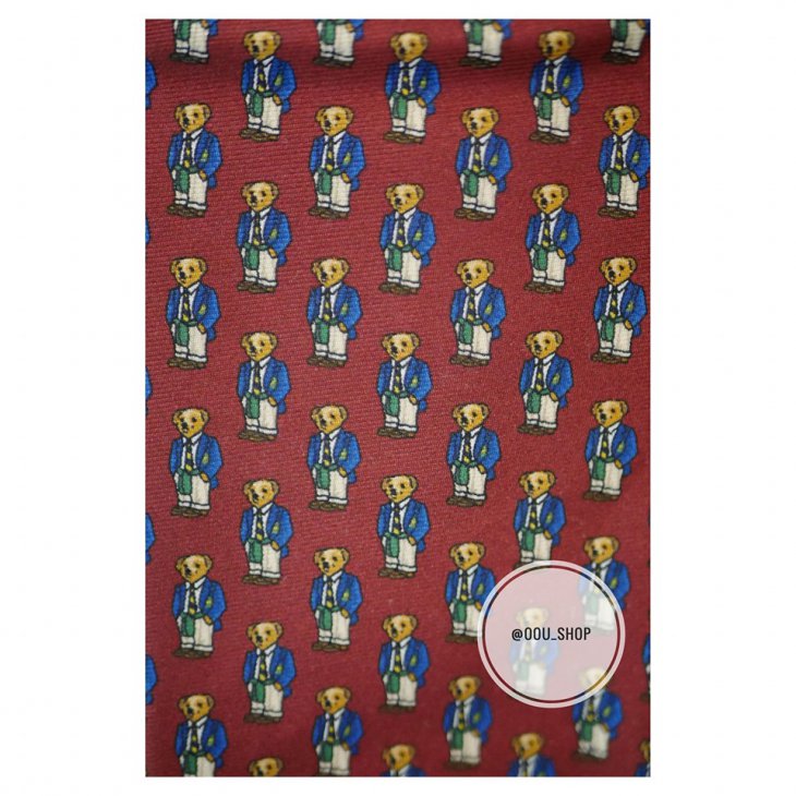 POLO RALPH LAUREN BEAR SILK NARROW TIE