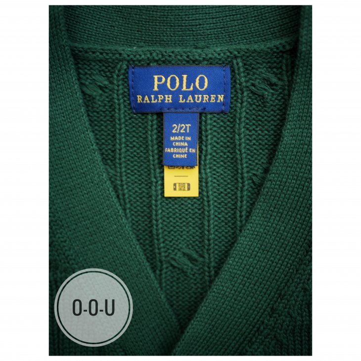 POLO RALPH LAUREN KIDS CABLE-KNIT COTTON V-NECK CARDIGAN