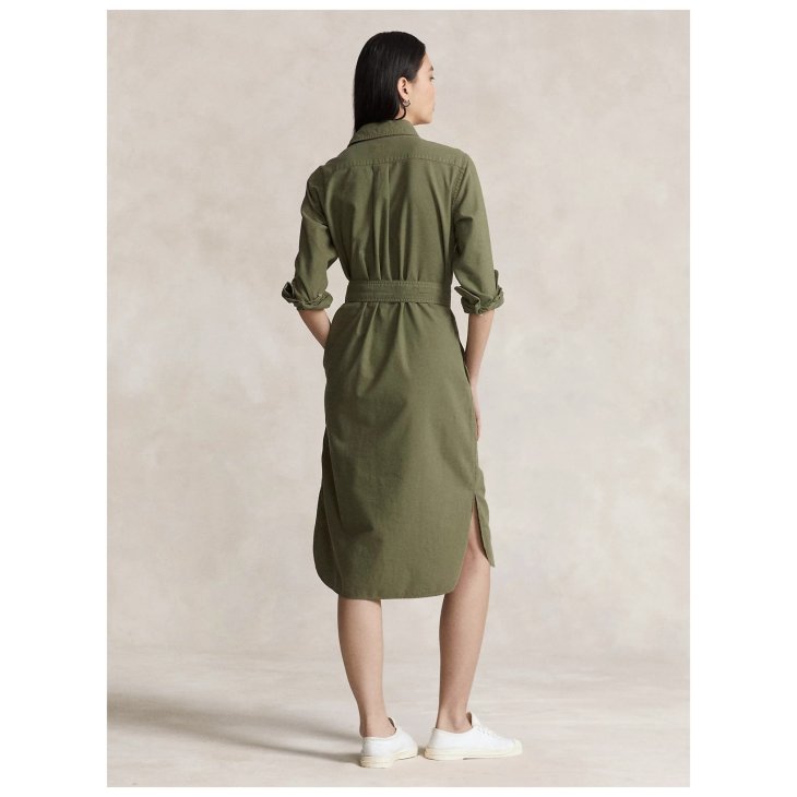 POLO RALPH LAUREN BELTED COTTON OXFORD SHIRTDRESS