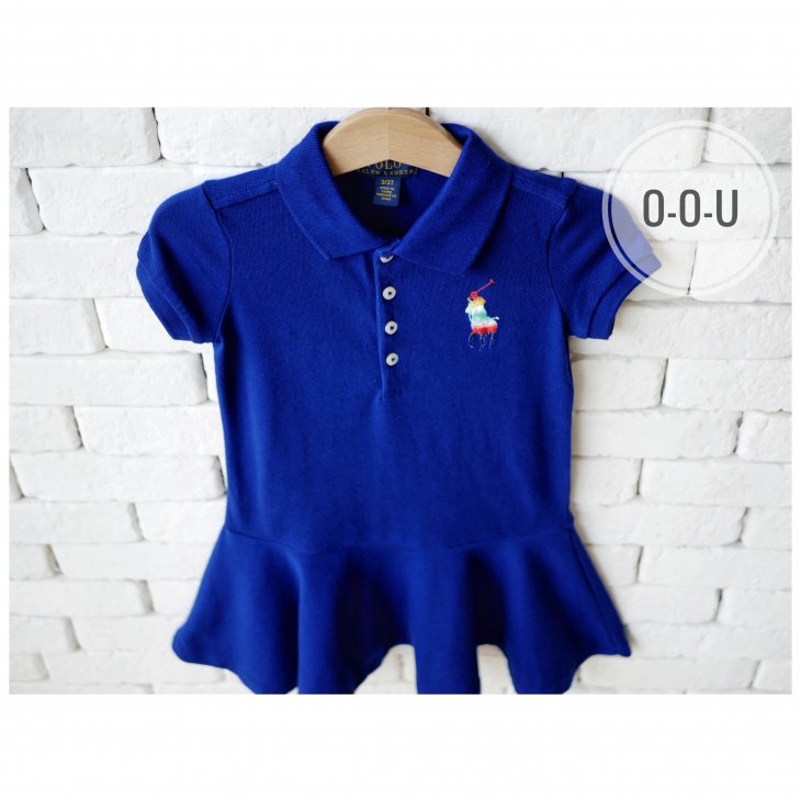 POLO RALPH LAUREN KIDS BIG PONY COTTON MESH POLO DRESS