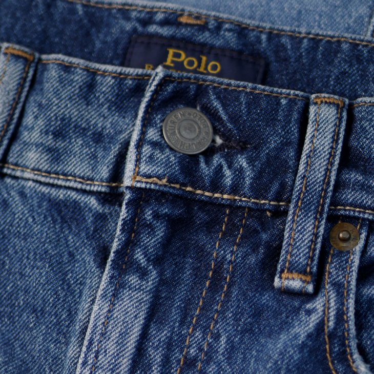 POLO RALPH LAUREN DECONSTRUCTED PATCHWORK DENIM SKIRT