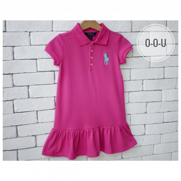POLO RALPH LAUREN KIDS BIG PONY COTTON MESH POLO DRESS
