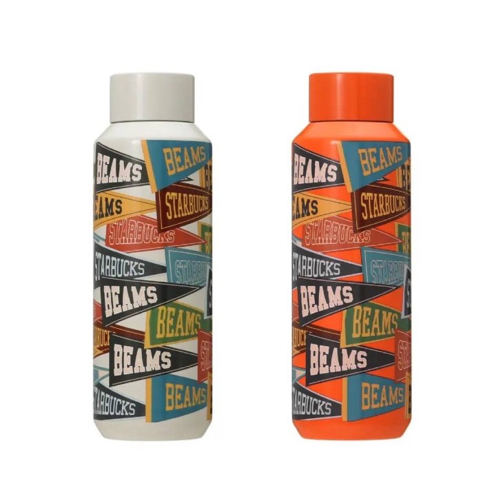 BEAMS x Starbucks Recycled Stainless Steel Bottle Pennant Design [473ml]