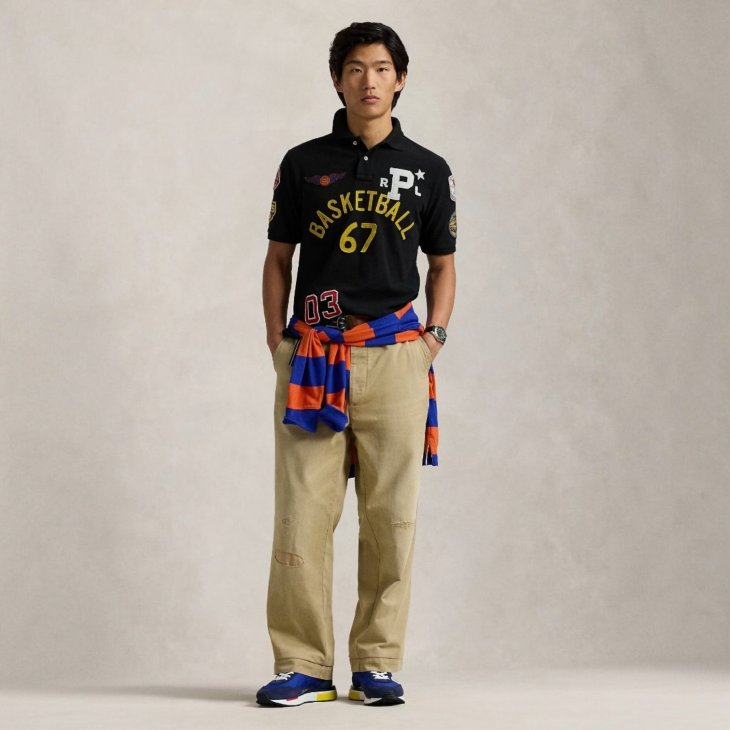 POLO RALPH LAUREN CLASSIC FIT MESH GRAPHIC POLO SHIRT