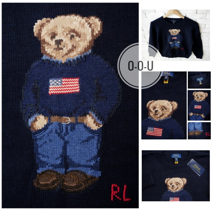 POLO RALPH LAUREN BOYS POLO BEAR COTTON SWEATER