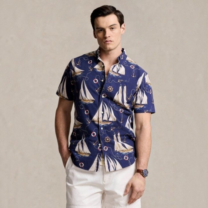 POLO RALPH LAUREN CLASSIC FIT NAUTICAL OXFORD SHIRT