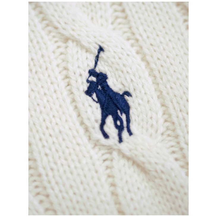 POLO RALPH LAUREN CABLE KNIT COTTON QUARTER ZIP SWEATER